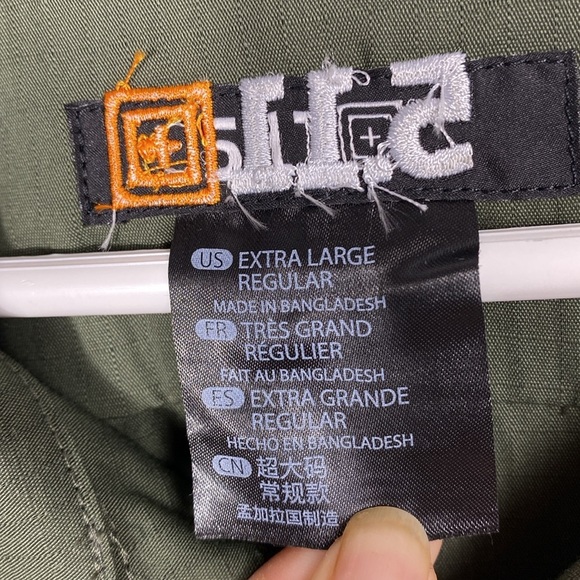 5.11 Tactical Men's Flex-tac TDU Green Ripstop Short Sleeve Shirt size XL - Picture 6 of 12